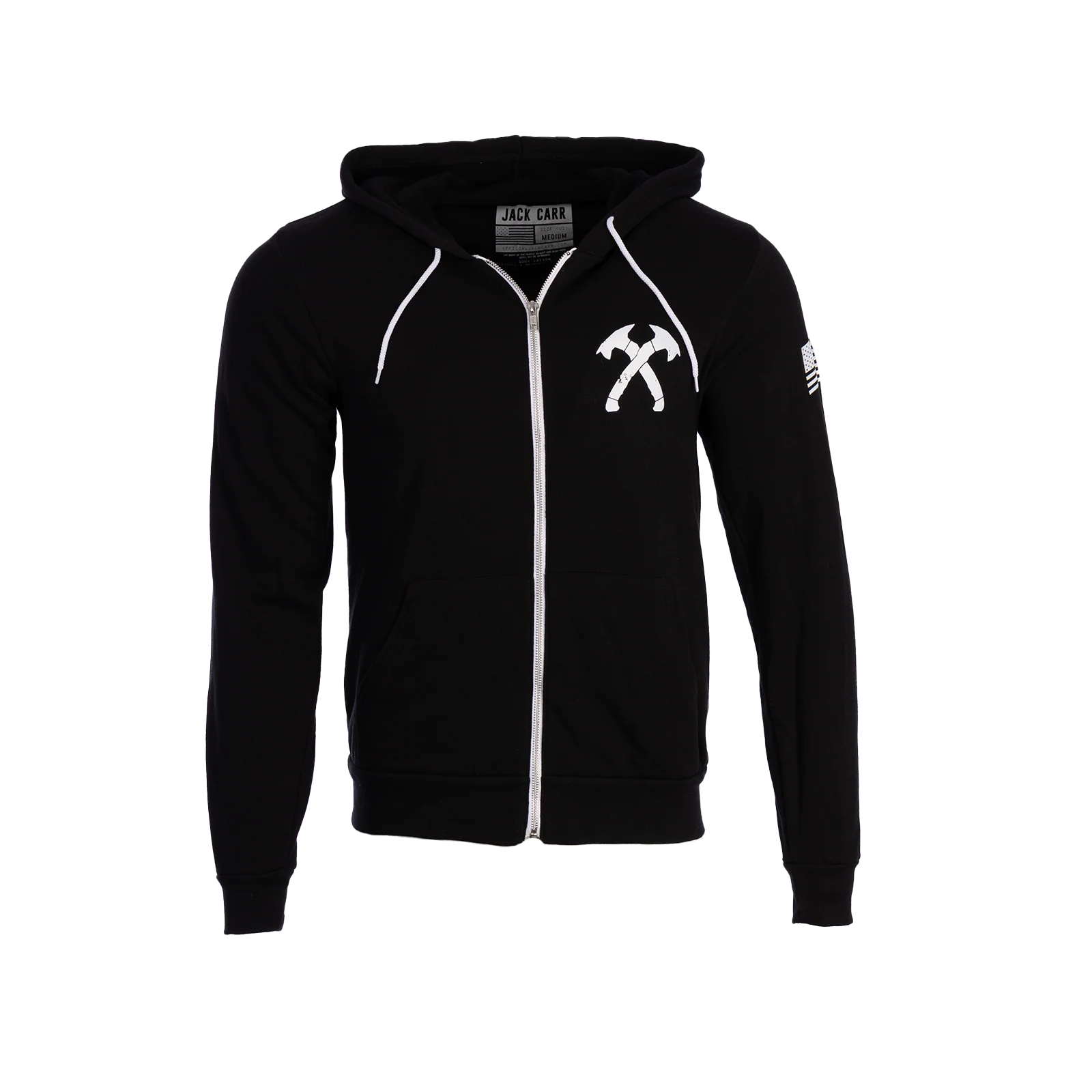 Black Crossed Hawks Zip up Hoodie