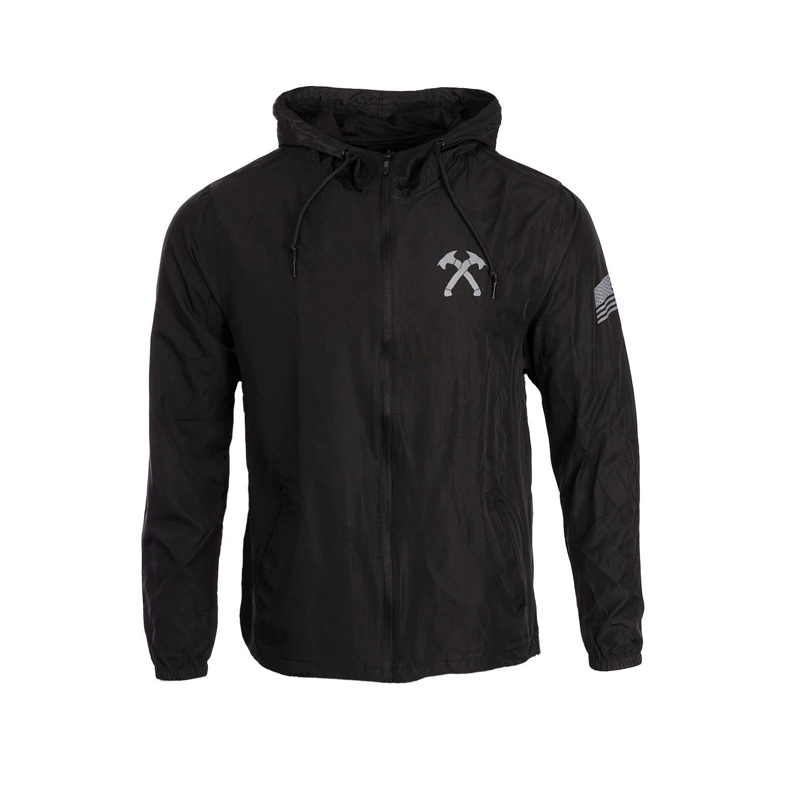 Crossed Hawks Black Windbreaker