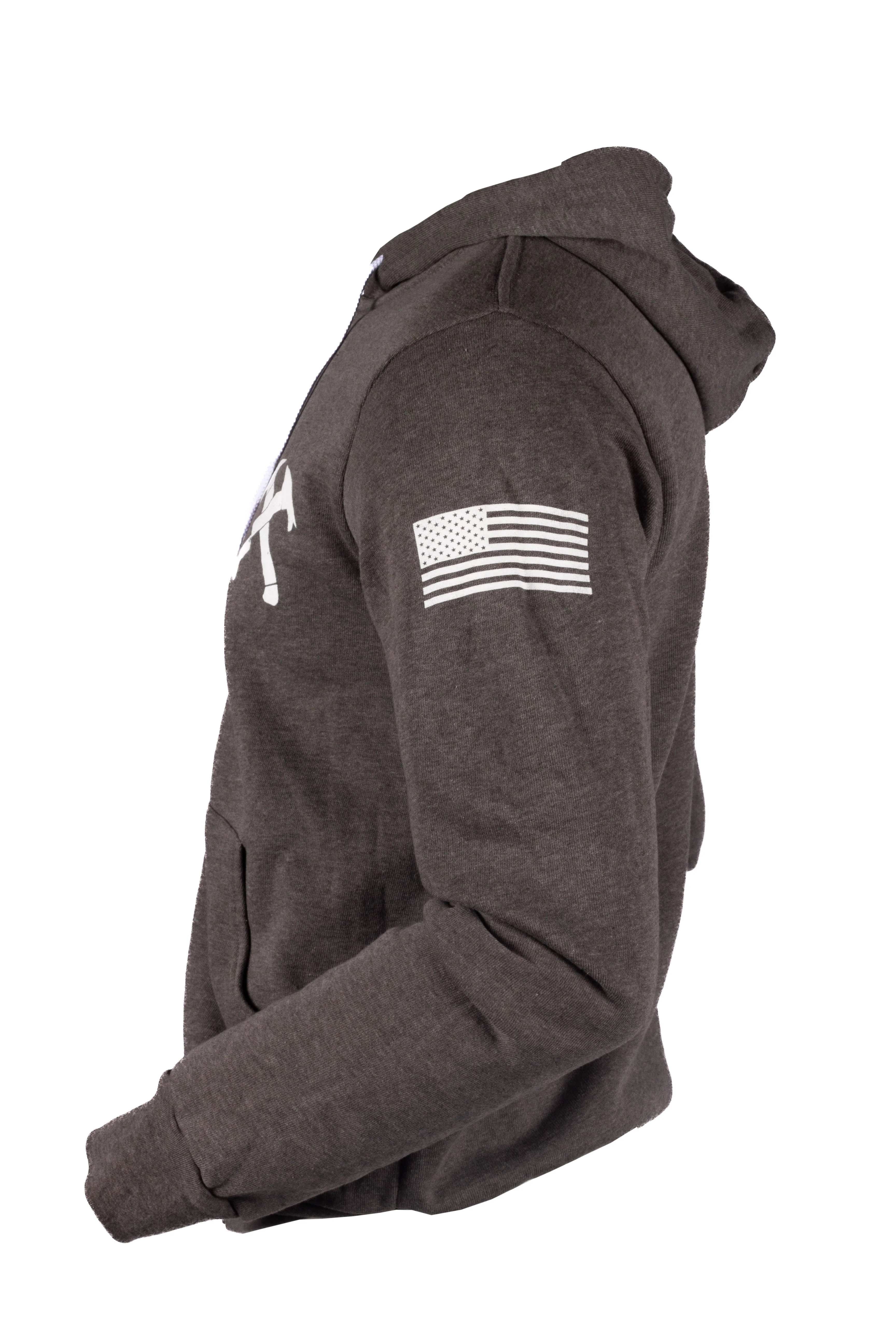 Gray Crossed Hawks Zip up Hoodie - Image 3